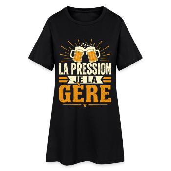 La pression je la gère - Robe T-shirt Femme - noir - Devant