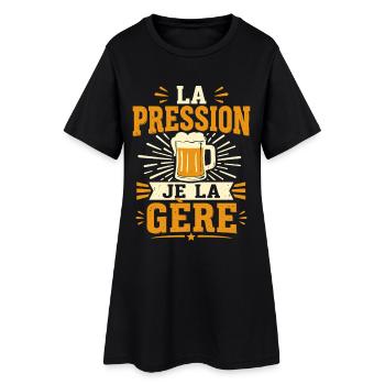 La pression je la gère - Robe T-shirt Femme - noir - Devant