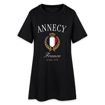 Armoiries de La Rochelle, France, souvenir de voyage de la couronne - Robe T-shirt Femme - noir - Devant