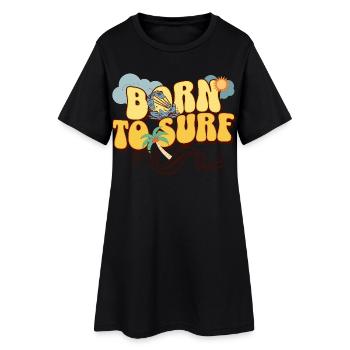 Né pour surfer - Robe T-shirt Femme - noir - Devant