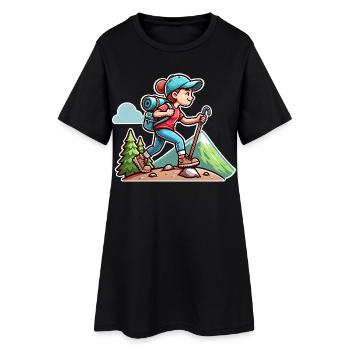 Randonnée pour randonneurs - Robe T-shirt Femme - noir - Devant