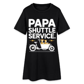 Papa Shuttle Service Vélo cargo Papa - Robe T-shirt Femme - noir - Devant