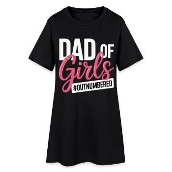 Papa des filles en infériorité numérique Papa fille - Robe T-shirt Femme - noir - Devant