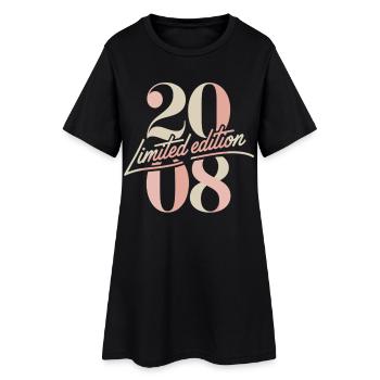 Limited Edition 2008 Geburtstag Vintage - Frauen T-Shirt-Kleid - Schwarz - Vorne