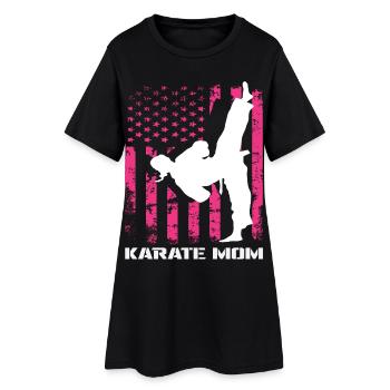 Karaté Mom USA Drapeau Arts Martiaux Maman Rose - Robe T-shirt Femme - noir - Devant