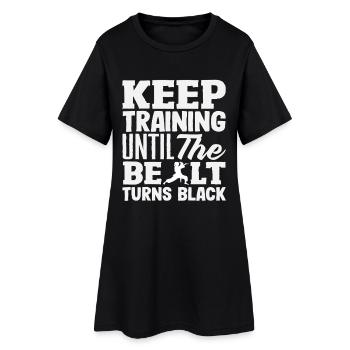 Entraînez-vous jusqu’à ce que la ceinture devienne noire en karaté - Robe T-shirt Femme - noir - Devant