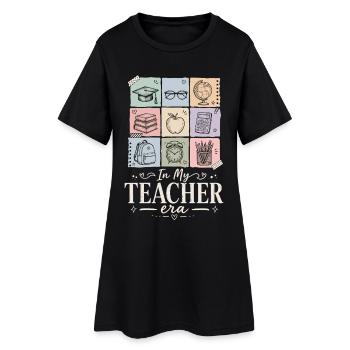 Chemise scolaire de l’ère des enseignants - Robe T-shirt Femme - noir - Devant