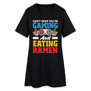 Gaming Und Ramen Essen Gamer Nudeln - Frauen T-Shirt-Kleid - Schwarz - Vorne