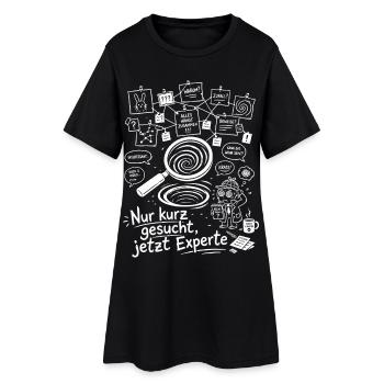 Nur Kurz Gesucht - Frauen T-Shirt-Kleid - Schwarz - Vorne