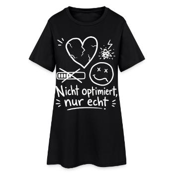 Nicht Optimiert Nur Echt - Frauen T-Shirt-Kleid - Schwarz - Vorne