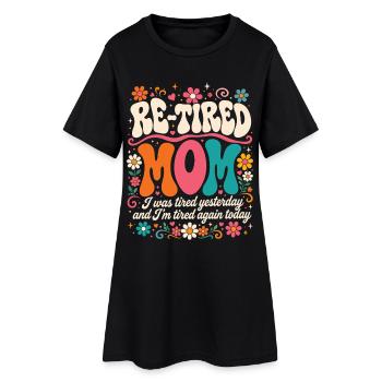 Zurückgetretene sarkastische Mutter Mutter im Ruhestand - Frauen T-Shirt-Kleid - Schwarz - Vorne