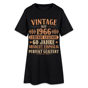 1966 Jahrgang Geburtstag 60 Jahre - Frauen T-Shirt-Kleid - Schwarz - Vorne
