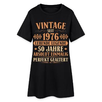1976 Jahrgang Geburtstag 50 Jahre - Frauen T-Shirt-Kleid - Schwarz - Vorne