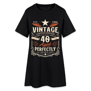 Cadeau de 40e anniversaire 1986 Homme Vintage Rétro - Robe T-shirt Femme - noir - Devant