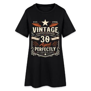 Cadeau de 30e anniversaire 1996 Homme Vintage Rétro - Robe T-shirt Femme - noir - Devant
