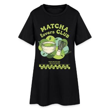 Matcha Lovers Club Thé Fraîchement infusé pour le Matcha - Robe T-shirt Femme - noir - Devant