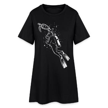 Chemise de plongée Plongée Tortue Plongée - Robe T-shirt Femme - noir - Devant