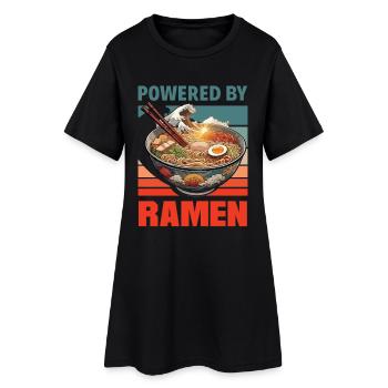 Bol de nouilles japonais propulsé par Ramen - Robe T-shirt Femme - noir - Devant