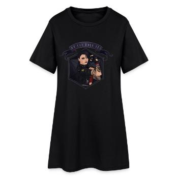 We can ROLL it ! White - Robe T-shirt Femme - noir - Devant