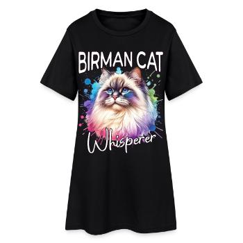 Le Murmureur de chats Birman - Robe T-shirt Femme - noir - Devant