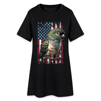 Patagonian Conure US Rock Parakeet - Women’s T-Shirt Dress - black - Front