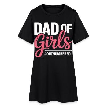 Papa des filles en infériorité numérique Papa fille - Robe T-shirt Femme - noir - Devant