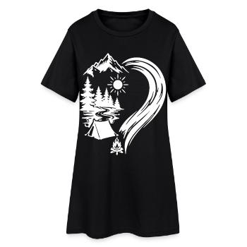 Camping Nature Adventure dans les Montagnes Heart - Robe T-shirt Femme - noir - Devant
