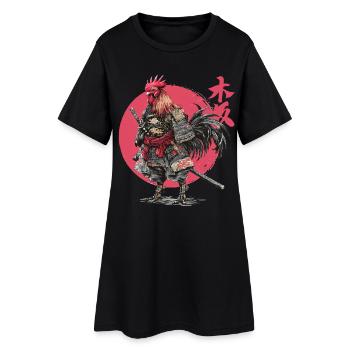 Rooster Samurai Armor Illustration - Women’s T-Shirt Dress - black - Front