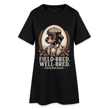 Monsieur teckel - Robe T-shirt Femme - noir - Devant