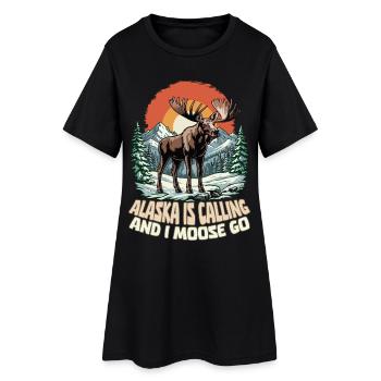 L’Alaska appelle et moi, je deviens drôle - Robe T-shirt Femme - noir - Devant