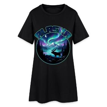 Vacances d’observation de l’Alaska Lights Aurora Borealis - Robe T-shirt Femme - noir - Devant
