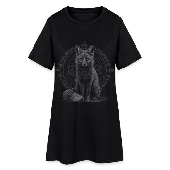 Secret Fox Spirit - Cercles de symboles magiques - Robe T-shirt Femme - noir - Devant