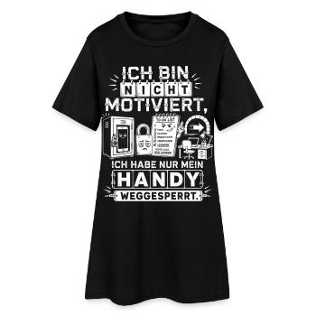 Handy weggesperrt, Fokus gefunden - Frauen T-Shirt-Kleid - Schwarz - Vorne