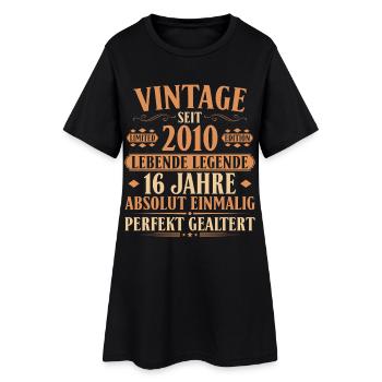 2010 Jahrgang Geburtstag 16 Jahre - Frauen T-Shirt-Kleid - Schwarz - Vorne