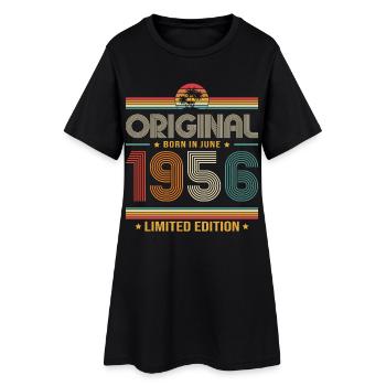 70th Birthday Gift Vintage June Vintage 1956 - Women’s T-Shirt Dress - black - Front