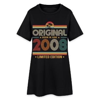 Cadeau du 18e anniversaire Vintage juin Millésime 2008 - Robe T-shirt Femme - noir - Devant