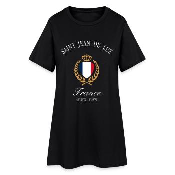 Saint-Jean-de-Luz Frankreich Wappen Reise Souvenir - Frauen T-Shirt-Kleid - Schwarz - Vorne