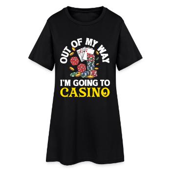 Pousse-toi, je vais au casino dice poker - Robe T-shirt Femme - noir - Devant
