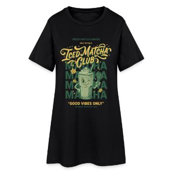 Matcha Club Iced Only, Amateur de matcha - Robe T-shirt Femme - noir - Devant
