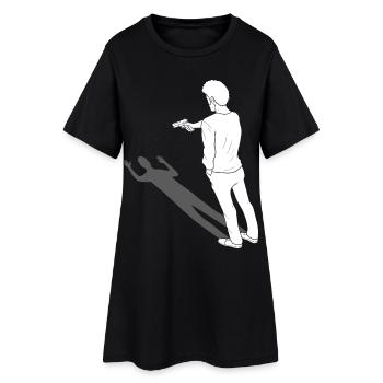 Graphisme d’art miroir - Robe T-shirt Femme - noir - Devant