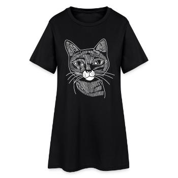 Chat - Robe T-shirt Femme - noir - Devant