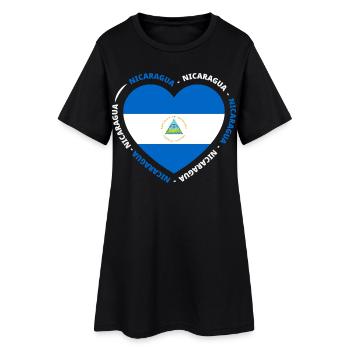 Nicaragua Flagge Stolz & Heimat - Frauen T-Shirt-Kleid - Schwarz - Vorne