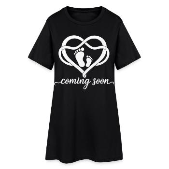 bébé bientôt en 2026 - Robe T-shirt Femme - noir - Devant