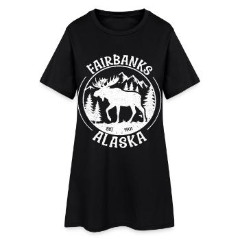 Fairbanks, Alaska, Est, 1901 Moose Rétro Vintage - Robe T-shirt Femme - noir - Devant
