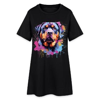 Rottweiler Bunker Splash Art Hund - Frauen T-Shirt-Kleid - Schwarz - Vorne