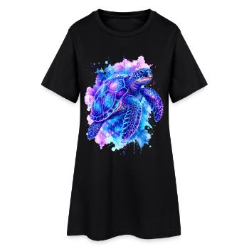 Tortue de mer, tortue, tortue d’eau - Robe T-shirt Femme - noir - Devant