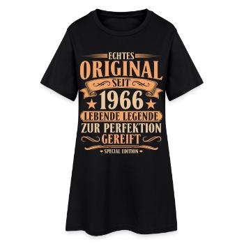 Original seit 1966 – 60. Geburtstag Retro - Frauen T-Shirt-Kleid - Schwarz - Vorne