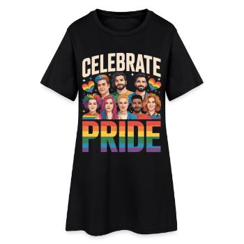 Célébrez la Fierté Arc-en-ciel LGBTQ - Robe T-shirt Femme - noir - Devant