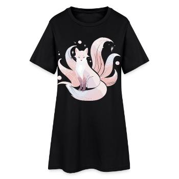 Renard à neuf queues - Magie douce - Robe T-shirt Femme - noir - Devant
