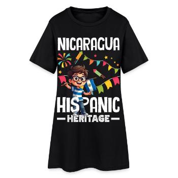 Nicaragua Flag Pride & Home - Women’s T-Shirt Dress - black - Front